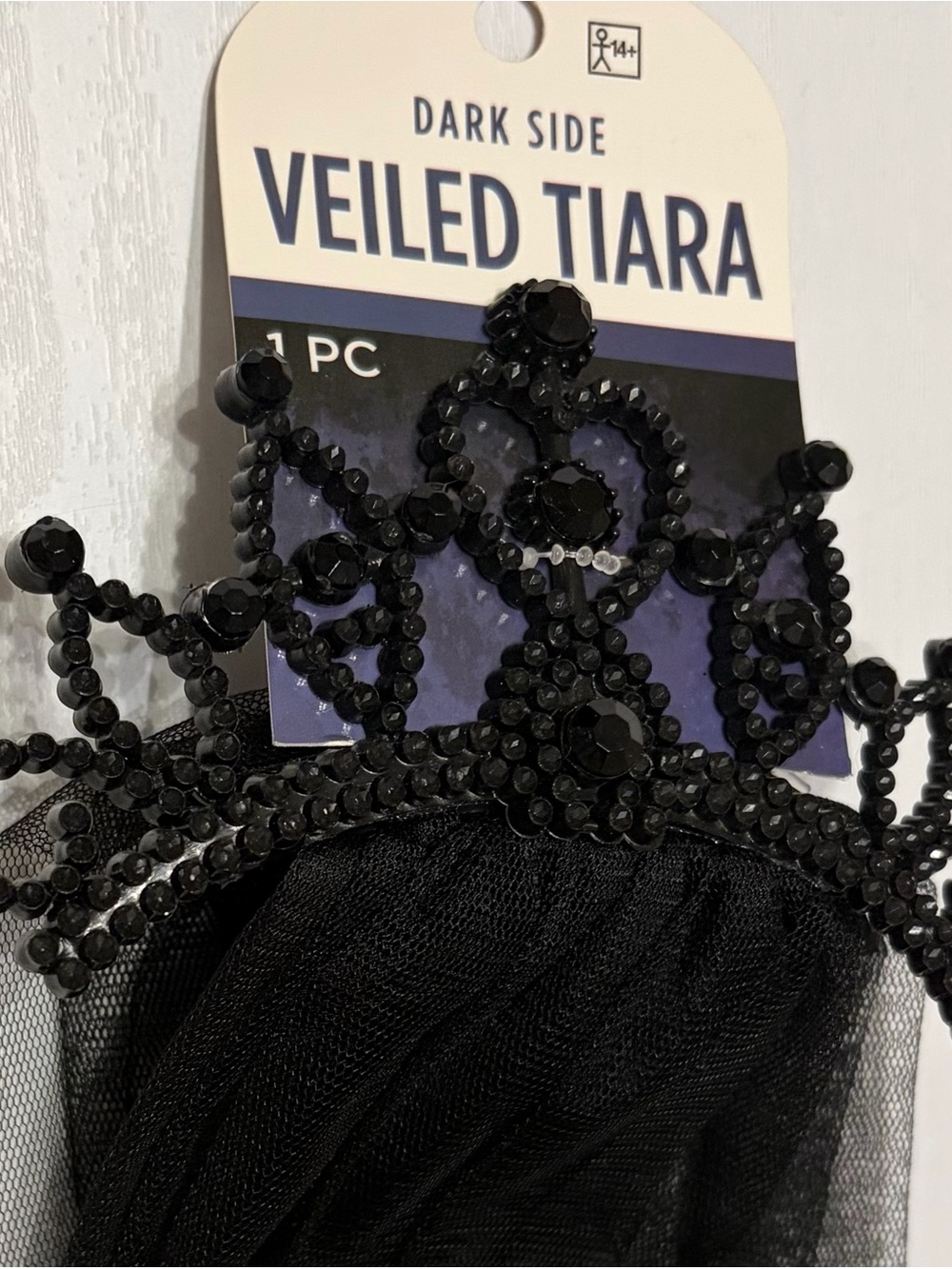 Veiled Tiara - Black Veiled Headpiece